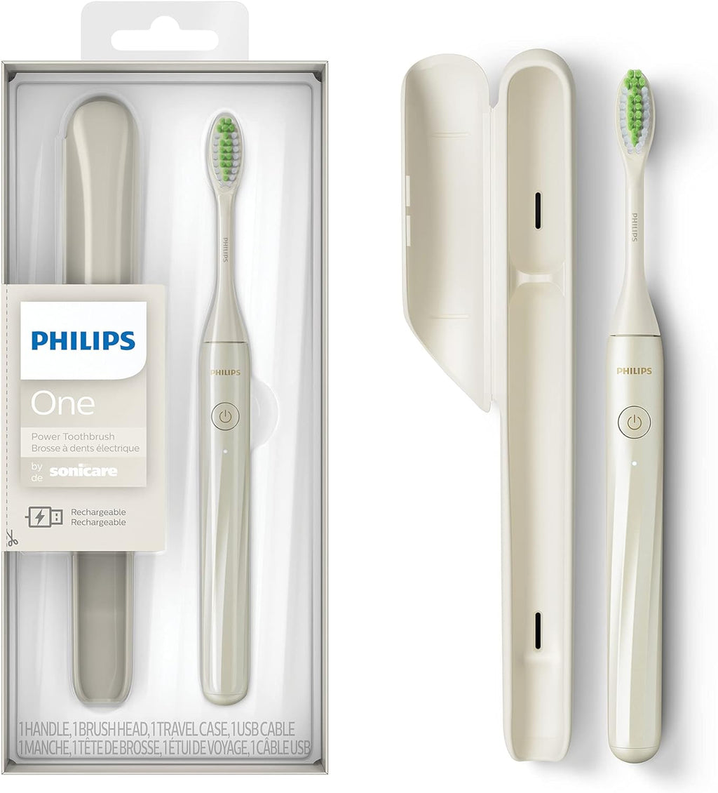 Philips SONICARE Philips One Rechargeable Toothbrush, Snow, 2 Piece Set — White