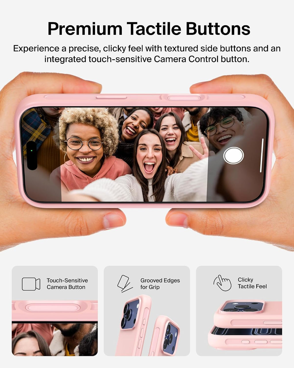 Belkin SheerForce Protect MagSafe Compatible iPhone 17 Pro Max Case with Slim Design & Anti-Scratch Treated Coating - Magnetic, Transparent, & Shockproof Protective iPhone Case - Pink