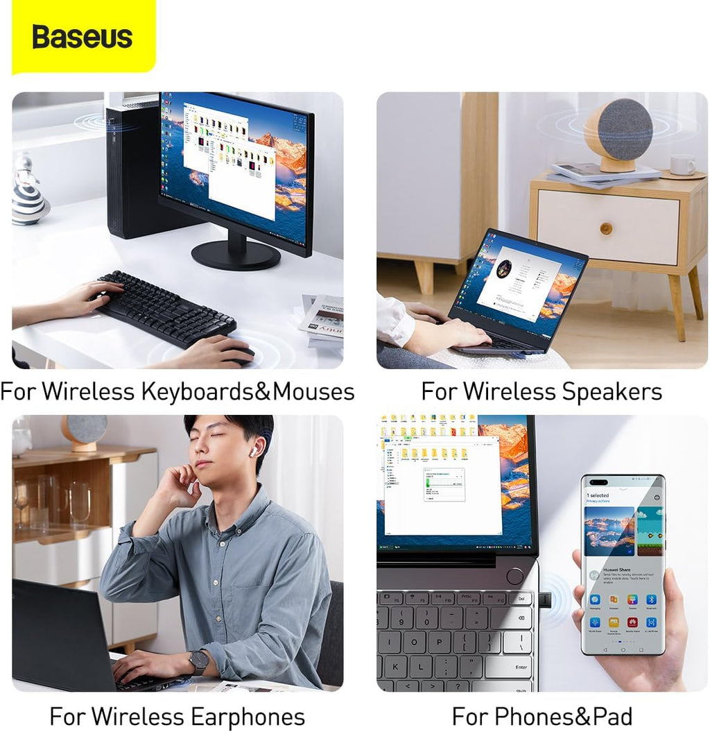 Baseus ZJBA000001 Mini USB Bluetooth V5.0 Wireless Adapter Black — Black