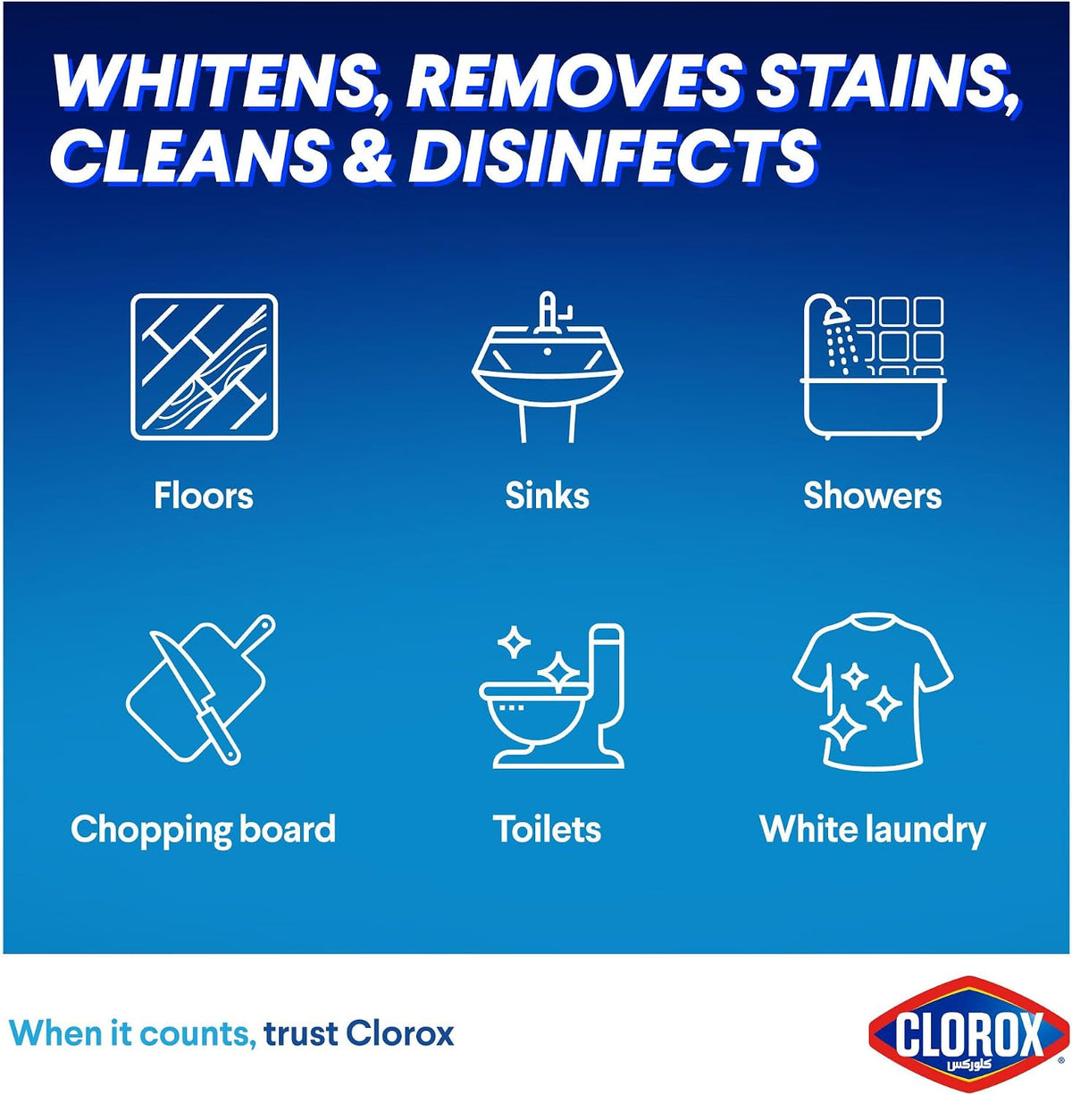 Clorox Liquid Bleach 3.78L, Orange Scent New Fragrance Experience, Kills 99.9% of Viruses and Bacteria, Cleans and Disinfects — additional view 4