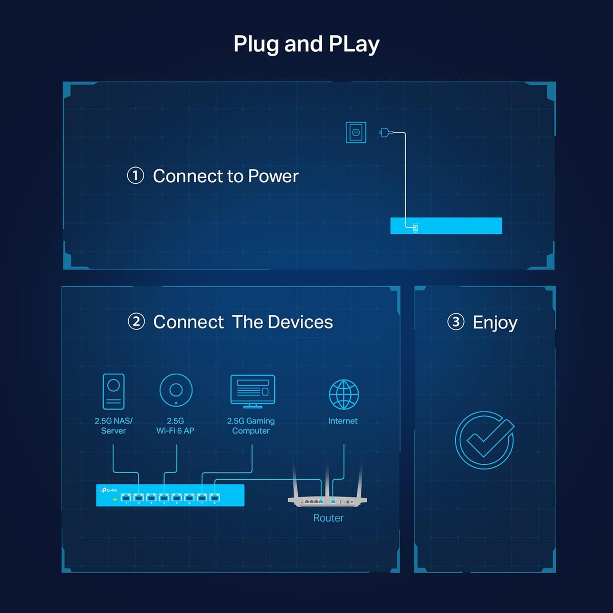 TP-Link TL-SG105-M2 | 5 Port Multi-Gigabit Unmanaged Network Switch, Ethernet Splitter | 2.5G Bandwidth | Plug & Play | Desktop/Wall-Mount | Fanless Metal Design