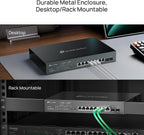 TP-Link TL-SG2210MP | Jetstream 10 Port Gigabit Smart Managed PoE switch | 8 PoE+ Ports @ 150W, 2 SFP Slots | Support Omada SDN | PoE Recovery | IPv6 | Static Routing | 5 Year Manufacturer Warranty