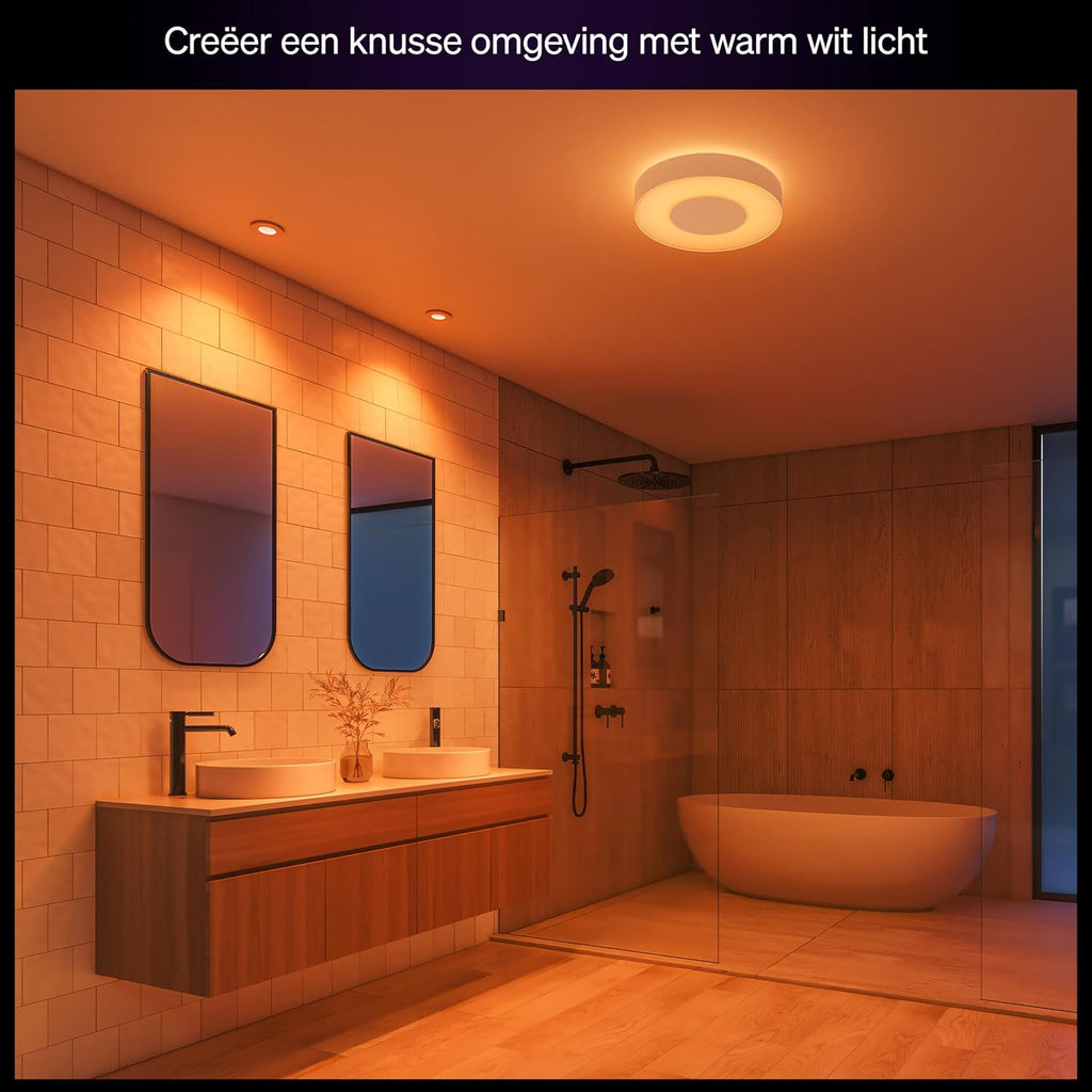 Philips Hue White & Colour Ambiance Xamento recessed spotlights, pack of 3, dimmable bathroom lights for Hue lighting system with 16 million colours, intelligent light control via voice and app, white — White