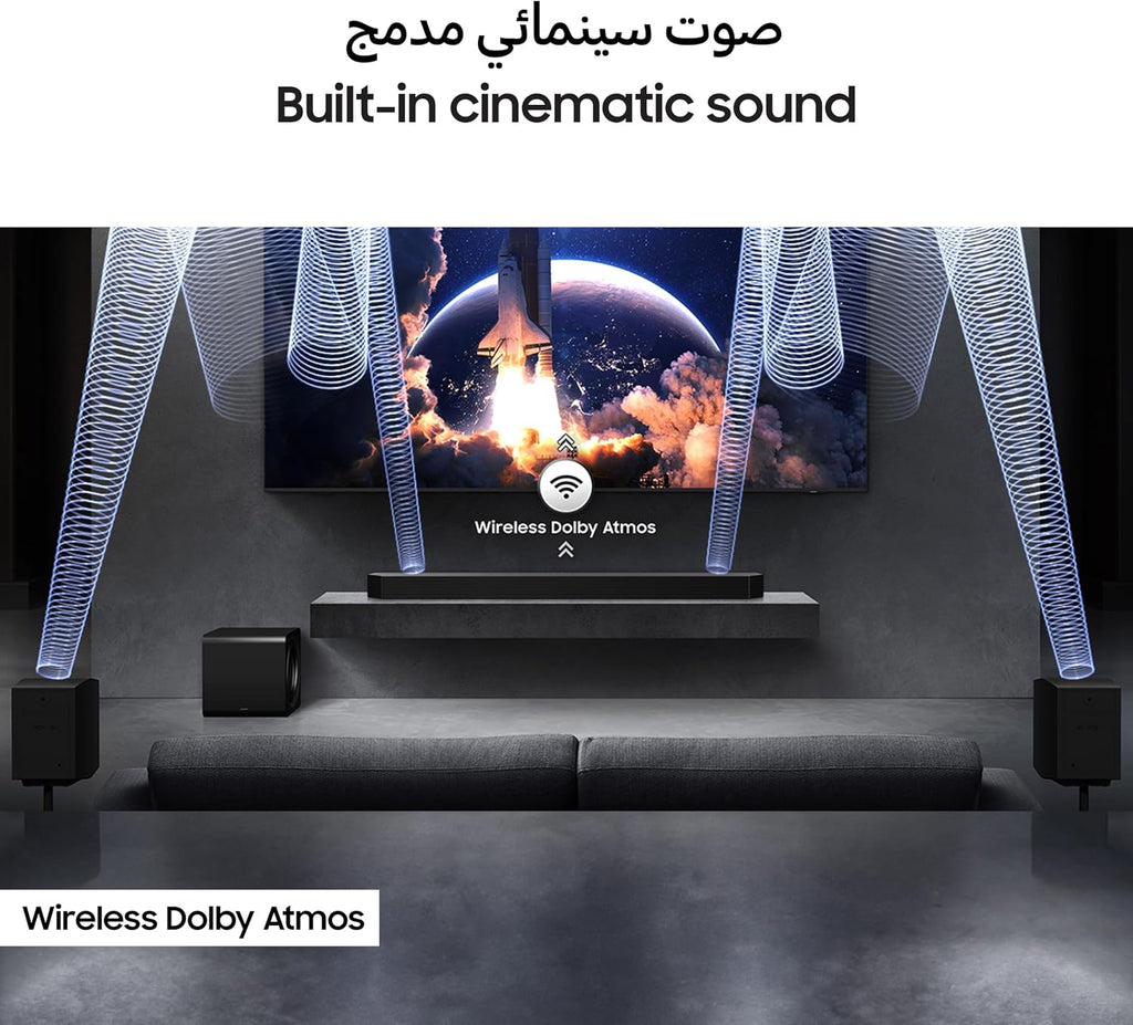 Samsung Q-series Soundbar, Q990F, 11.1.4 ch, Subwoofer & Rear Speaker, True 11.1.4ch Full Surround, Wireless Dolby Atmos, Q-Symphony, SpaceFit Sound Pro, HW-Q990F/ZN (2025 - UAE Version)