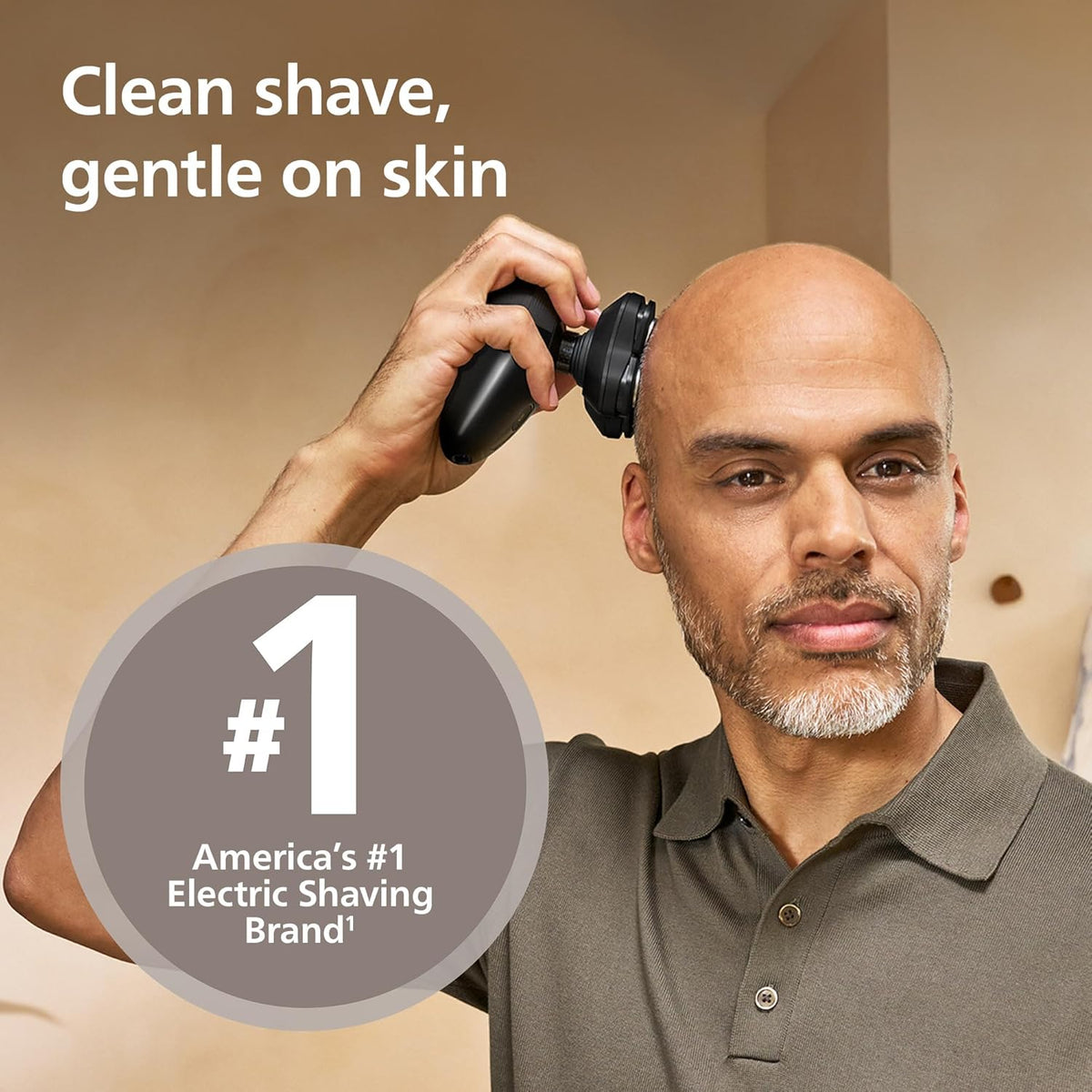 Philips Norelco Head Shaver Pro 5000 Series - Skull Shaver for Men and Women, 360° Flexing Head & ComfortCut Blades for Clean Shave, Gentle on Skin, Model HS5980/40 — Black