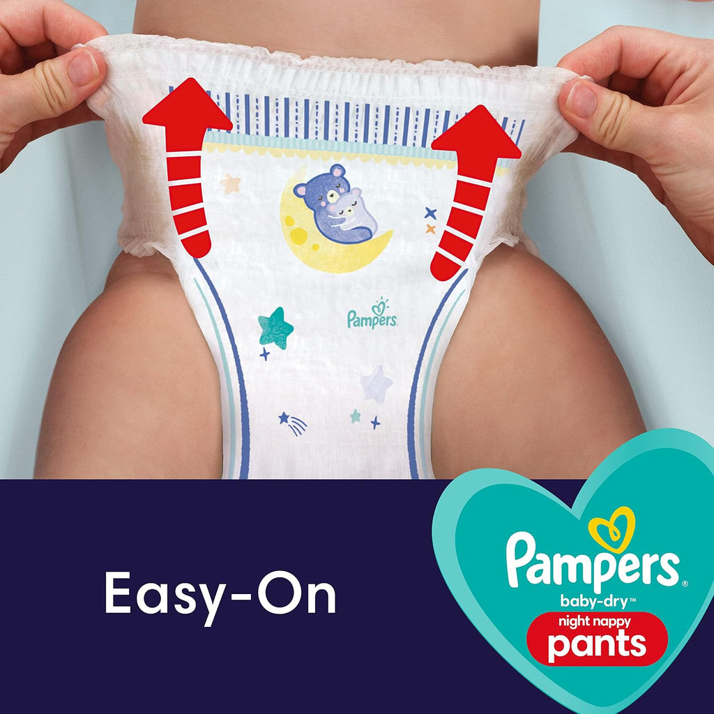 Pampers Nappy Pants Size 4 (9-15 kg / 20-33 lbs), Baby-Dry Night, 156 Nappies, MONTHLY BOX, Extra Protection All Night Long, Pull Ups