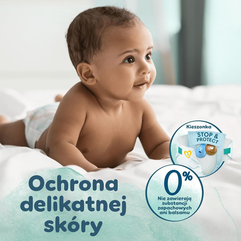Pampers Harmonie Nappies Size 1, 180 Nappies, 2kg-5kg, Gentle Skin Protection Cushiony Soft