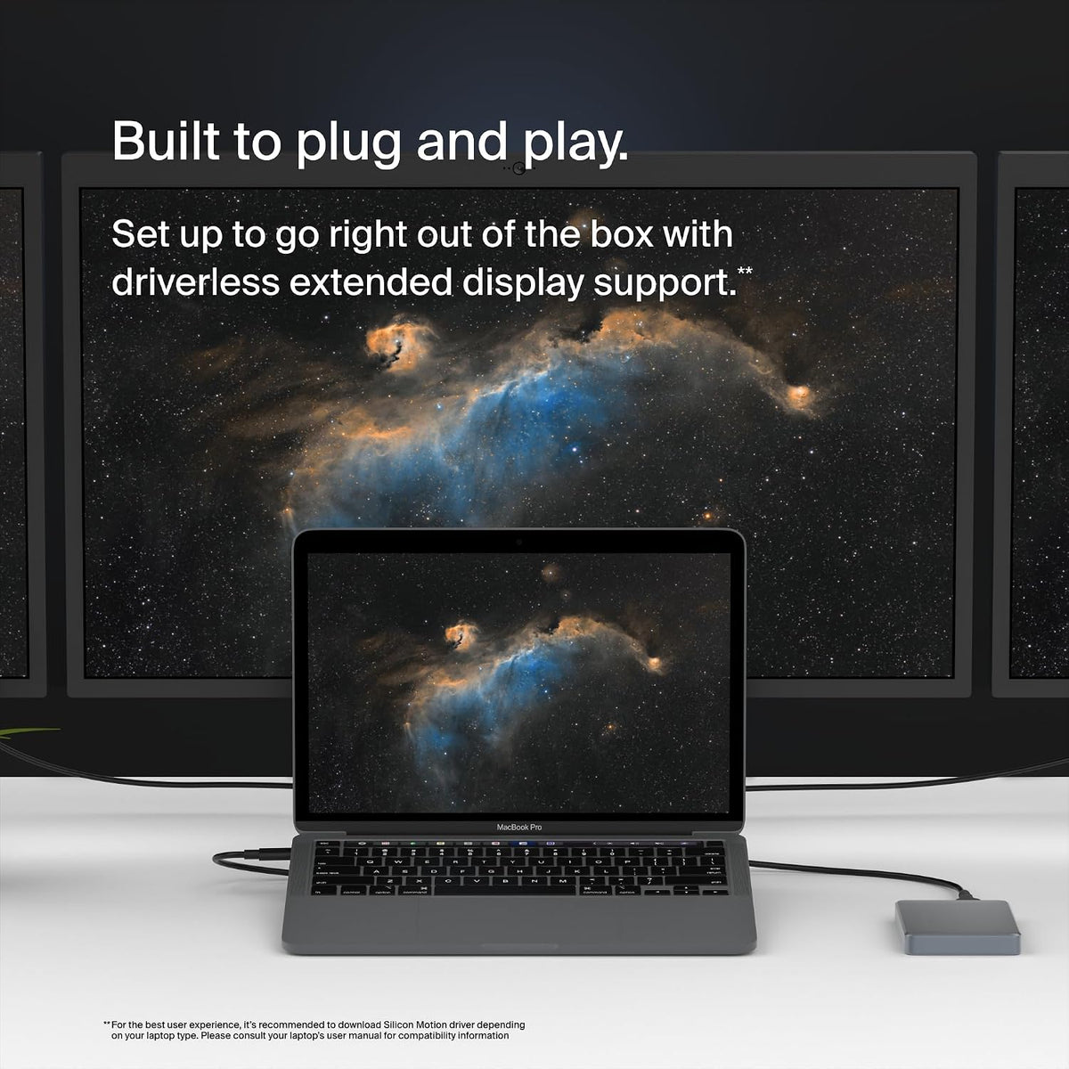 Belkin Connect 11-in-1 Universal USB-C Pro Dock w/ 3-Monitor Support, Silicon Motion Technology - Works with Mac, Windows, and Chromebook - 100W PD w/ 10Gbps Transfer Speeds & 2.5Gbps Ethernet