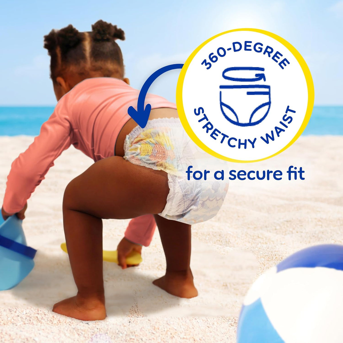 Pampers Splashers Swim Diapers - Size L, 17 Count, Gap-Free Disposable Baby Swim Pants