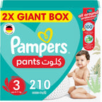 Pampers Baby Dry Pants Diapers with Aloe Vera Lotion, 360 Fit & up to 100% Leakproof, Size 3, 6-11kg