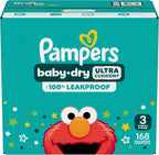 Pampers Baby Dry Diapers - Size 3, 168 Count, Absorbent Disposable Diapers