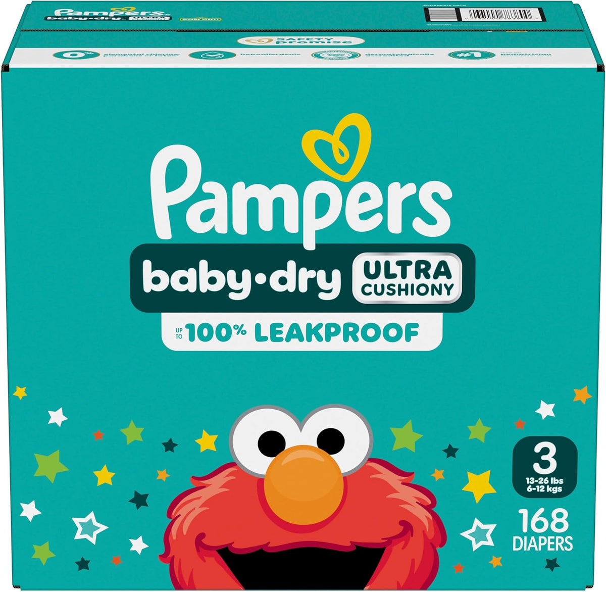 Pampers Baby Dry Diapers - Size 3, 168 Count, Absorbent Disposable Diapers