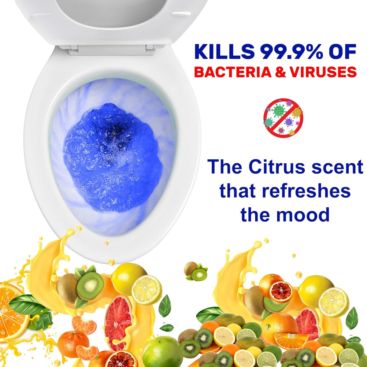 ECOLYTE+ Toilet Bowl Cleaner - Long Lasting Fragrance, Removes stains, lime & rust, leaves bowl cleaned & fresh, Kills 99.99% Germs & Bacteria [Spring Blossom, Lavender & Citrus] - (750 ml, Pack of 3) — additional view 3