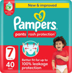 Pampers Rash Protection Culotte Pants Diapers Size 7, 17+kg Jumbo 40 Count