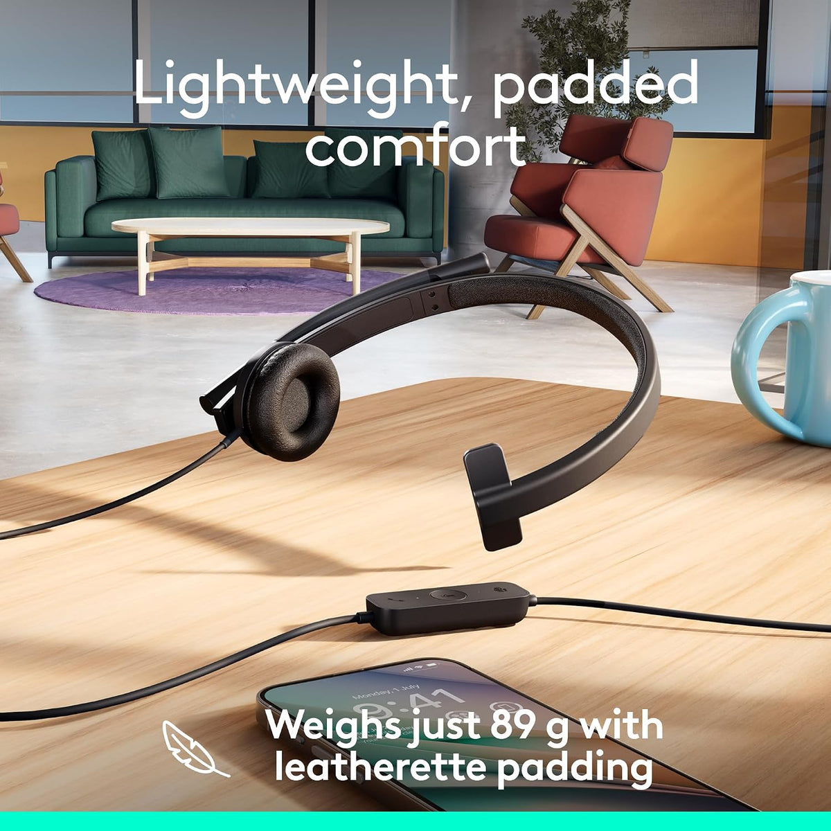 Logitech H570E USB-A Mono Headset — Teams — Black