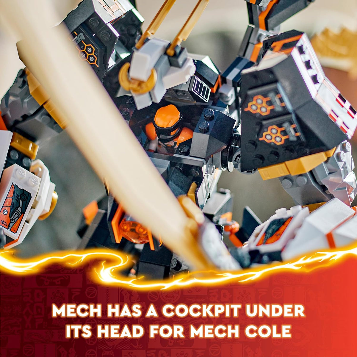 LEGO NINJAGO Cole’s Titan Dragon Mech Adventure Toy for Boys and Girls, Ninja Toys, Playset with 1 Ninja Minifigure, NINJAGO Mech with Dragon Wings, Birthday Gift for Kids Ages 12 and Up, 71821