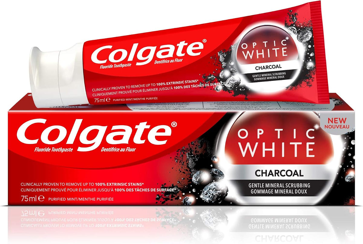 Colgate Optic White Charcoal Whitening Toothpaste 75ml Pack Of 2 — additional product view 3