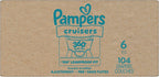 Pampers Diapers Size 6, 104 Count - Pull On Cruisers 360° Fit Disposable Baby Diapers with Stretchy Waistband, (Packaging & Prints May Vary)