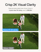 Baseus N1 Wireless Outdoor Security Camera 2K — 2-Camera Kit — White