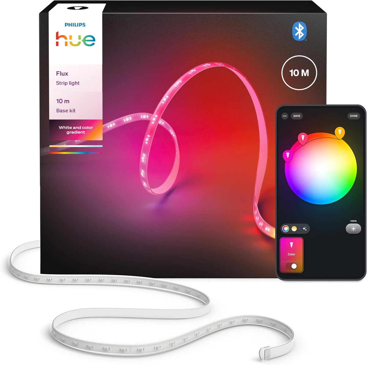 Philips Hue Flux LED Light Strip, Interior Lighting, 10 m — White