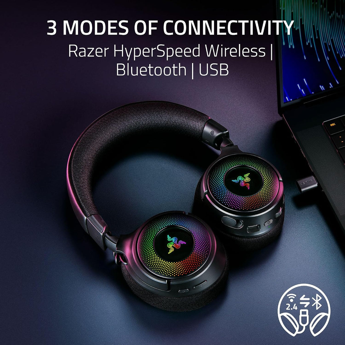 Razer Kraken V4 Wireless Gaming Headset — Black — product image 2