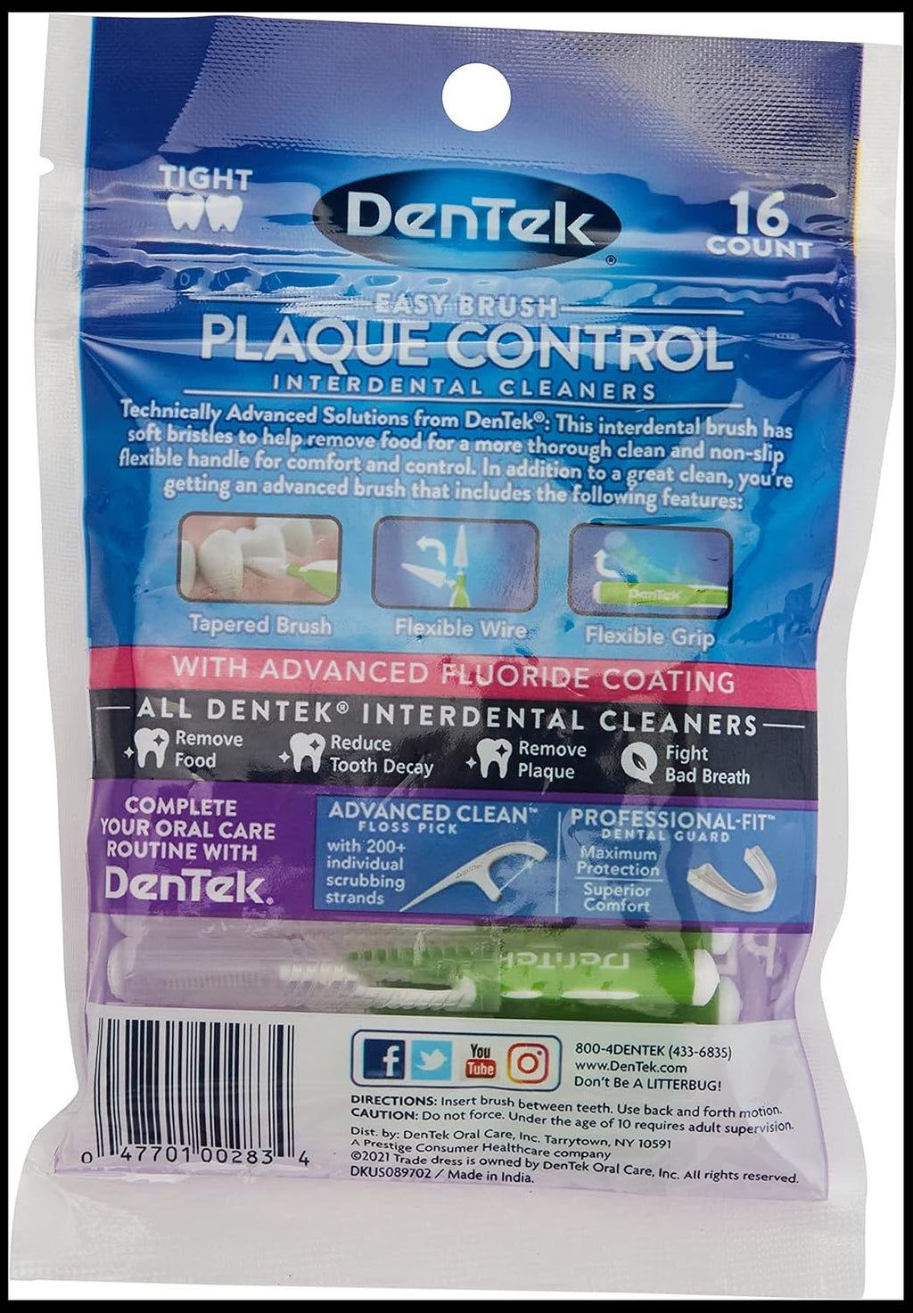 Dentek Easy Brush Cleaners Extra Tight Spaces 16 Count — additional product view 2