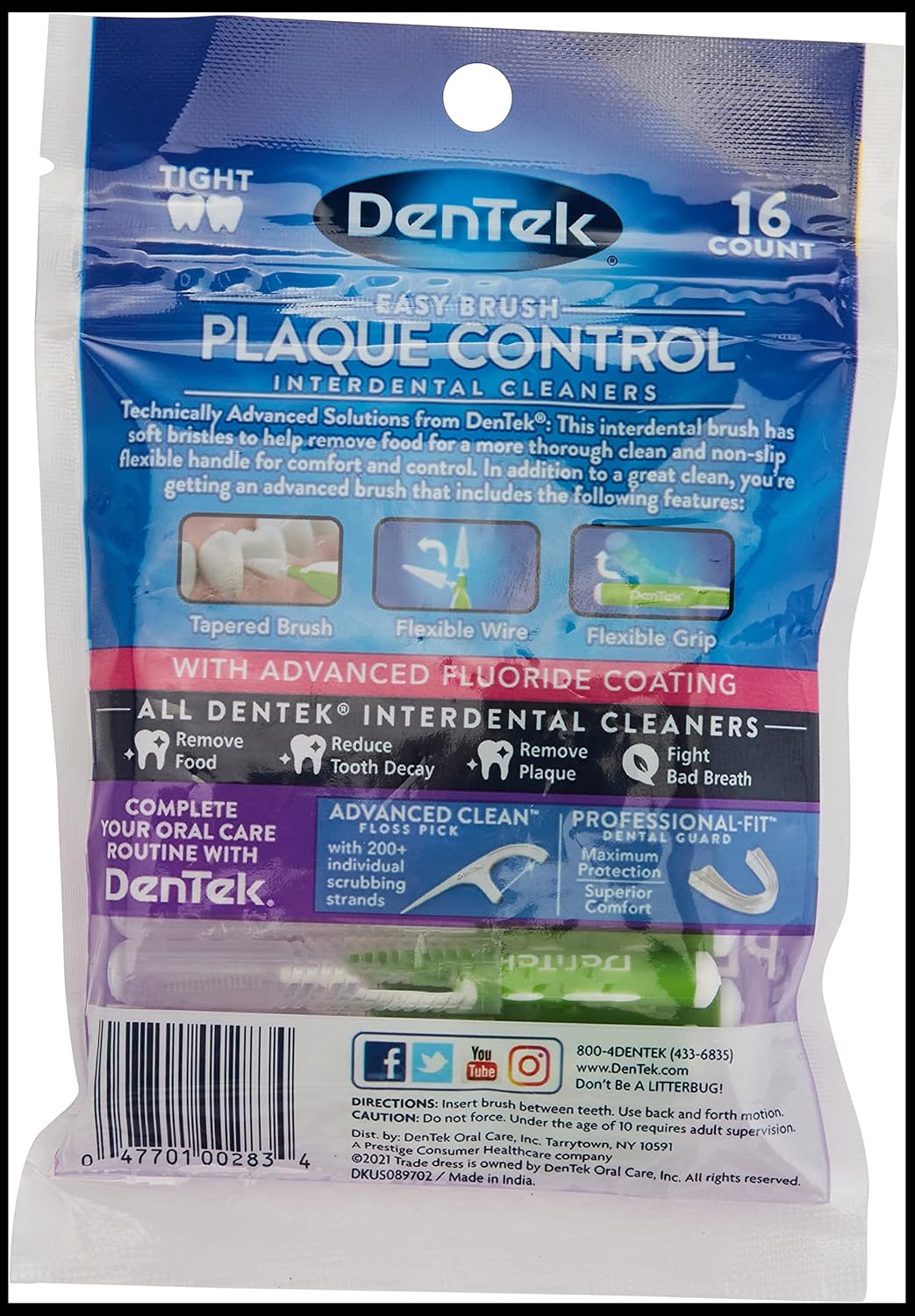 Dentek Easy Brush Cleaners Extra Tight Spaces 16 Count — additional product view 2