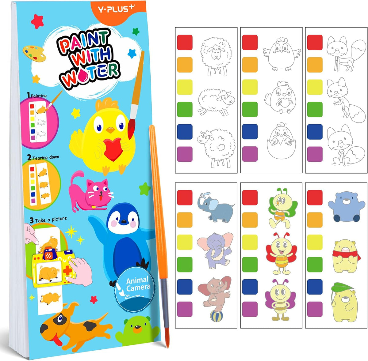 YPLUS Paint with Water Activity Books — Miniature Animals