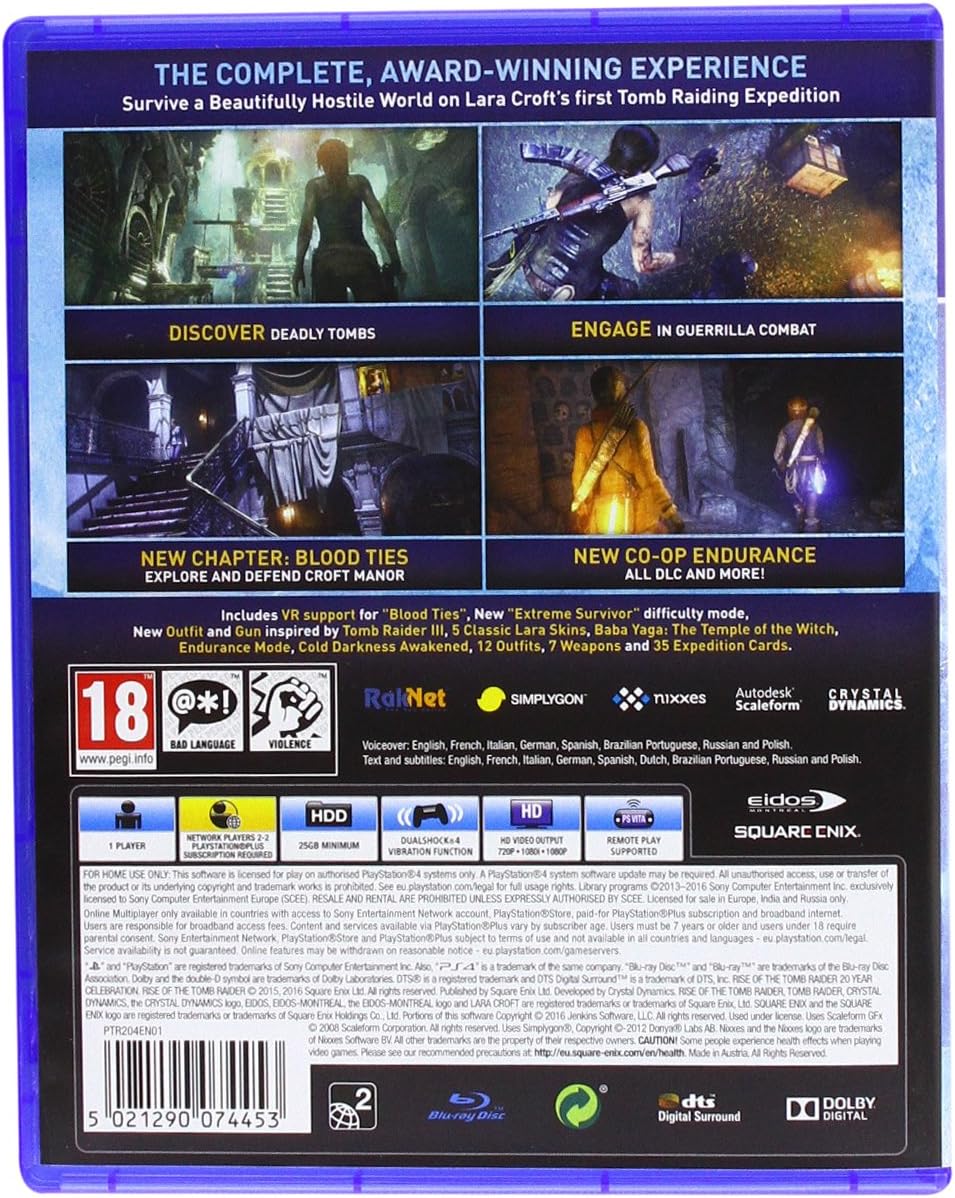 Square Enix Rise of the Tomb Raider 20 Year Celebration PS4