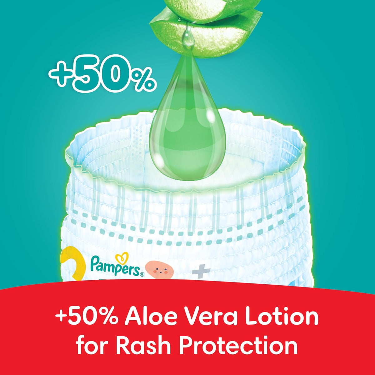 Pampers Rash Protection Pants Diapers, Size 6, 16+kg, +50% Aloe Vera Lotion, 360° Leak-Free Fit for up to 100% Leakage Protection, 136 Count