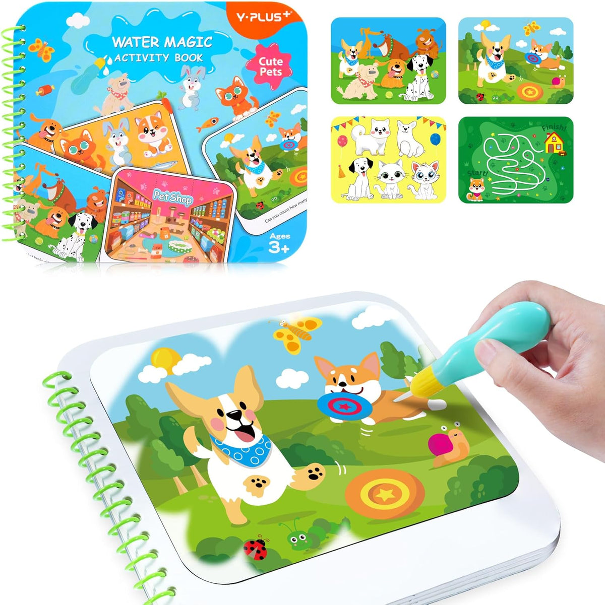 YPLUS Reusable Water-Reveal Activity Book — Animals