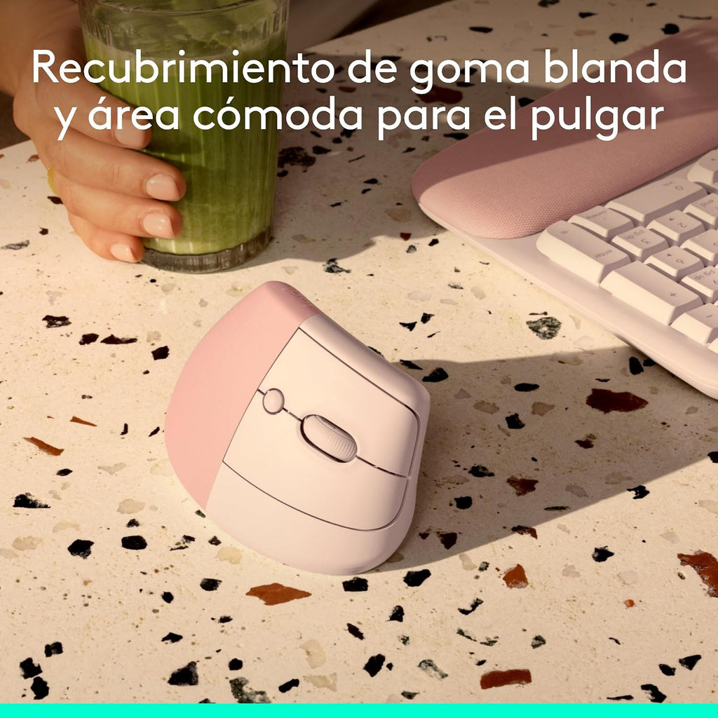 Logitech Lift Vertical Wireless Mouse — Rose