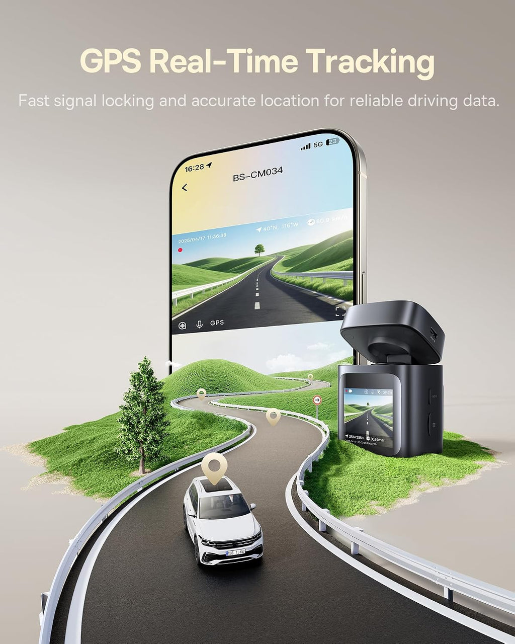 Baseus VD1 Pro Dash Cam Car Front Rear 4K+1080P Solar Dash Cam with 14-Day Battery Standby Parking Mode — Black