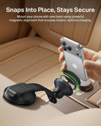 Belkin Wireless Car Charger, Magnetic Car Vent Mount & Dash Mount with USB C Cable, MagSafe Compatible Fast Charging for iPhone 17, Galaxy S25, Pixel 10, & More - Qi2 Travel Car Accessories - Black