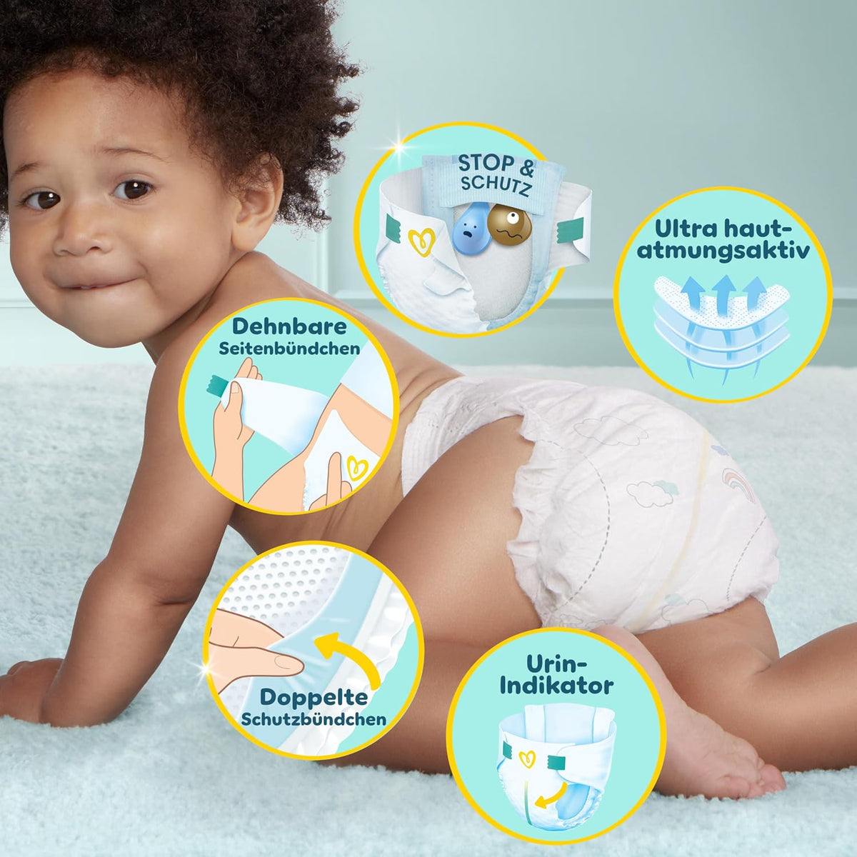 Pampers Premium Protection Size 6, x144 Nappies, 13kg+, Our N°1 for Comfort & Protection for Sensitive Skin