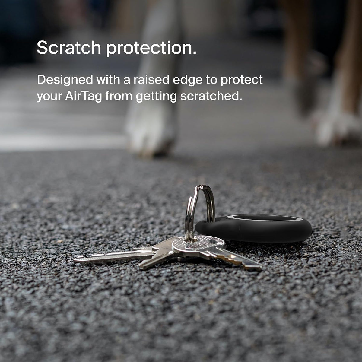 Belkin AirTag Reflective Case with Key Ring, Secure Holder Protective Cover for Air Tag with Scratch Resistance Accessory Black, MSC003btBK,