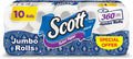 Scott Embossed White Toilet Paper, Jumbo Roll, 2ply 360 Sheets, 10 Rolls — front product image