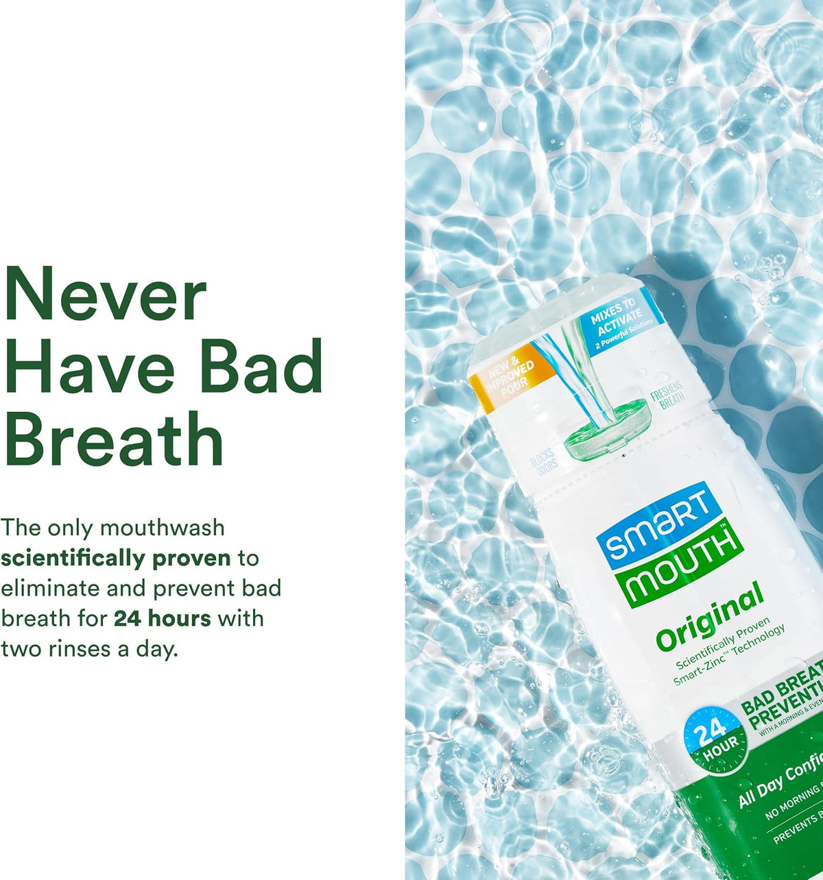 SmartMouth Original Zinc Activated Mouthwash, Fresh Mint, 16 fl oz, 3-Pack — additional product view 5