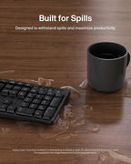 Belkin Wireless Keyboard and Mouse with USB-A Receiver - Keyboard Set with Wireless Mouse, Ergonomic Design for Home, Office, Desk, Compatible with Laptop, PC, Windows - Batteries Included