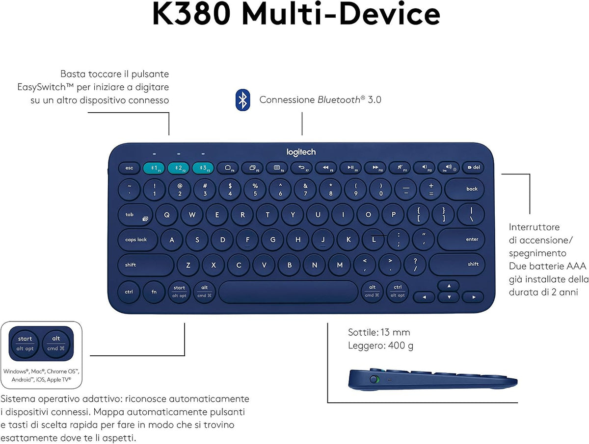 Logitech K380 Keyboard — Blue