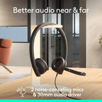 Logitech H570E USB-A Stereo Headset — Teams — Black