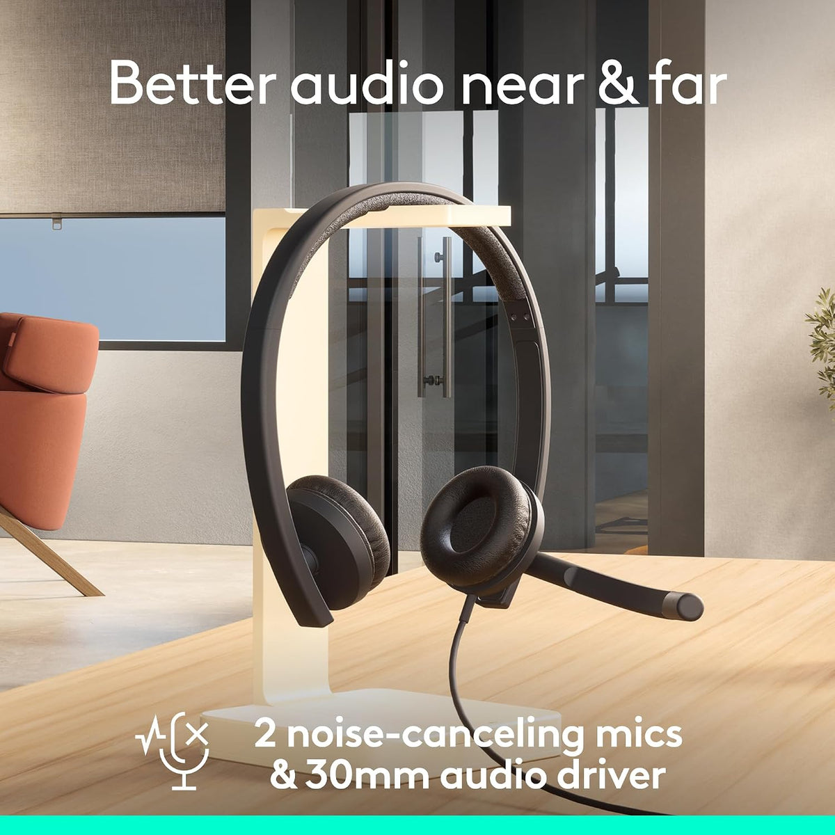 Logitech H570E USB-A Stereo Headset — Teams — Black