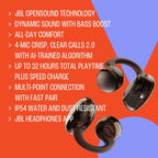 JBL Soundgear Clips Open-Ear Headphones — Ghost Black