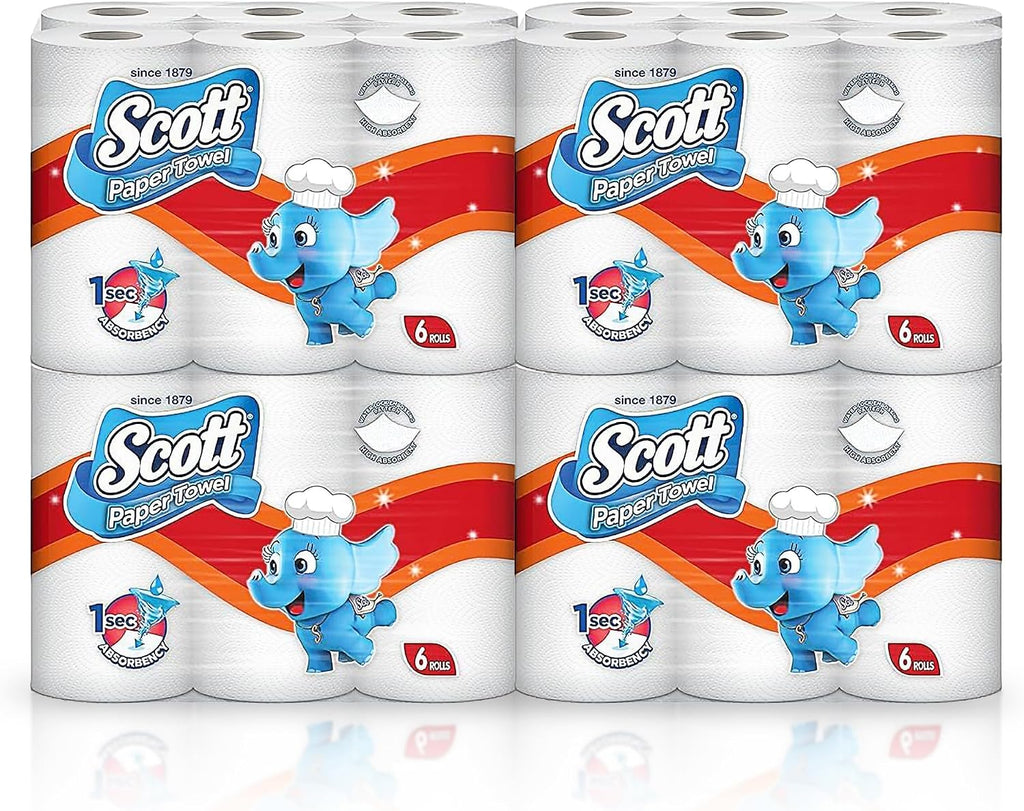 Scott Multi Purpose Kitchen Tissue Paper Towel, 2 PLY, 60 Sheets x 24 Rolls — front product image