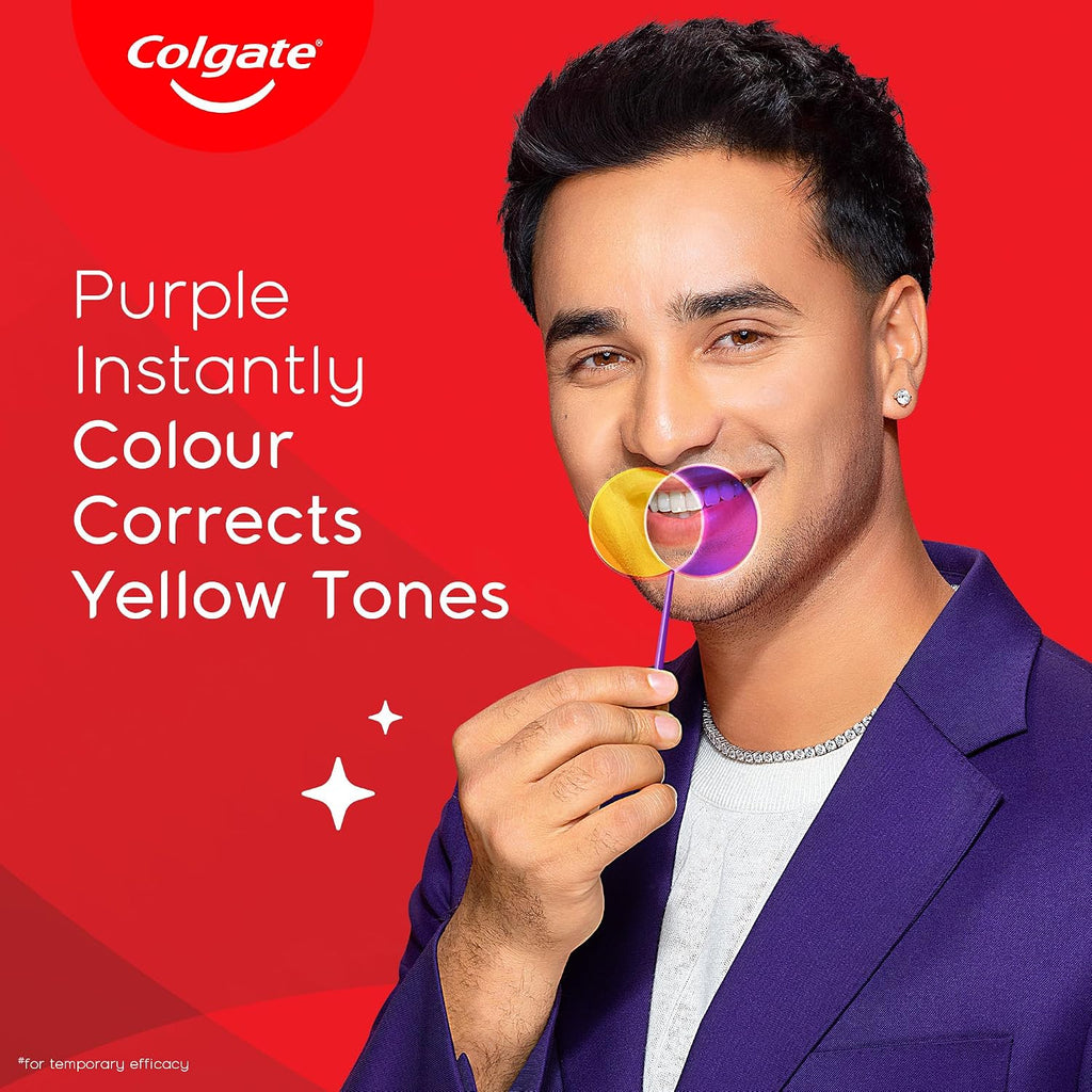 Colgate Visible White Purple Toothpaste for Teeth Whitening, Teeth Whitening Colgate Toothpaste with Fluoride, Tooth Paste Helps Remove Surface Stains, Whitens Yellow Teeth, Enamel-Safe for Daily Use — additional product view 8