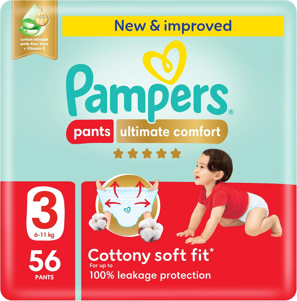 Pampers Ultimate Comfort Culotte Pants Diapers Size 3, 6-11kg SSP 56 Count