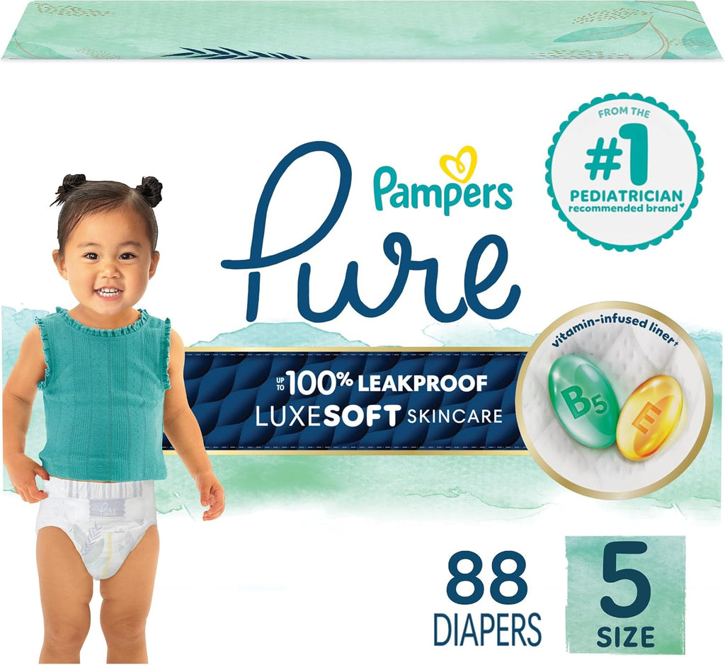 Pampers Pure Protection Diapers Size 5, 88 count - Disposable Diapers