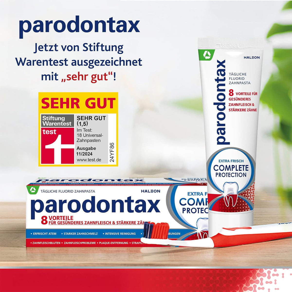 Parodontax Complete Protection Toothpaste with Fluoride, 1 x 75 ml, Helps Reduce and Prevent Bleeding Gums — additional product view 2