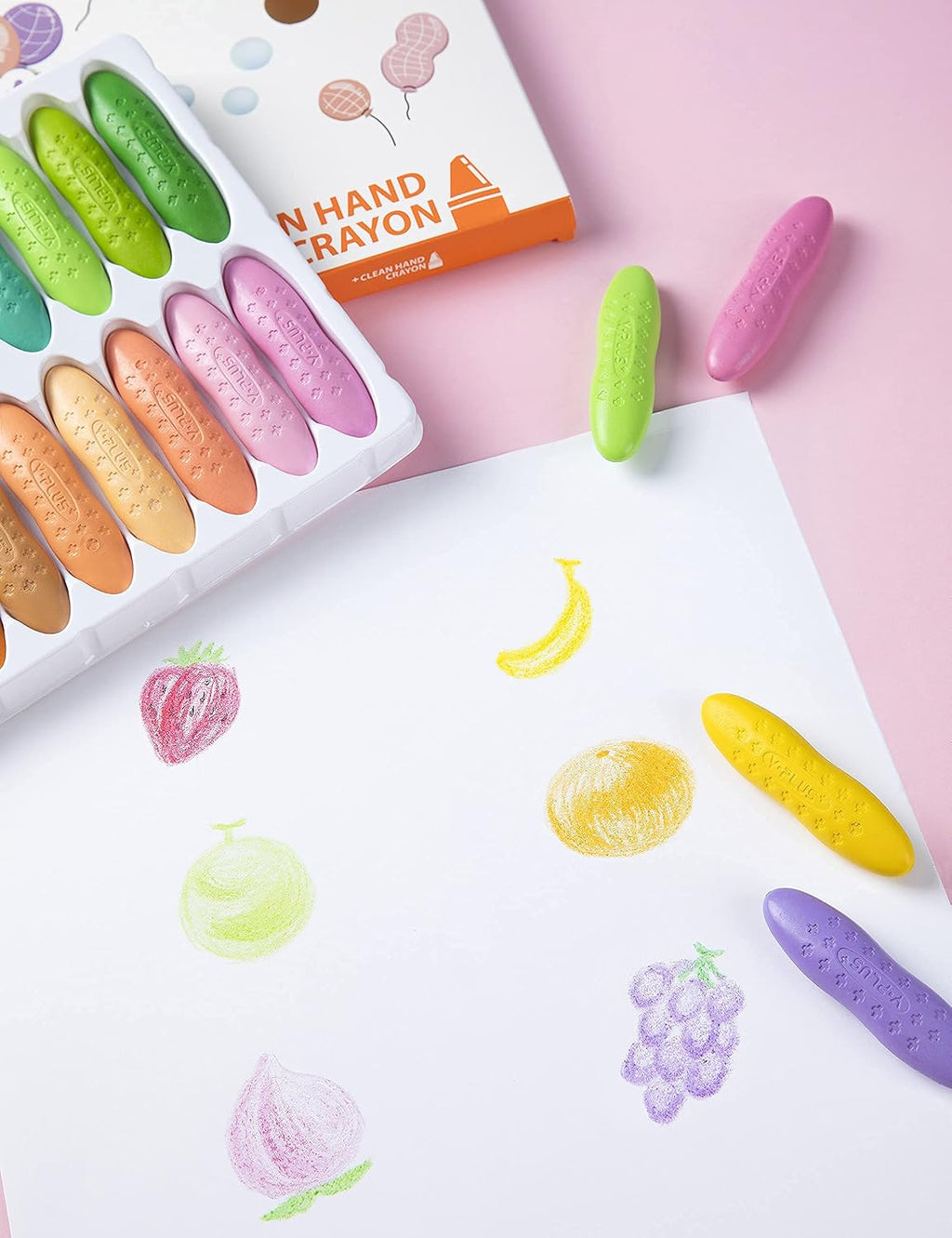 YPLUS Peanut-Shaped Crayons — 12 Pastel Colours