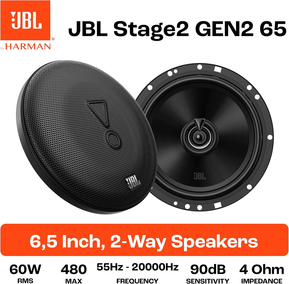 JBL Stage2 GEN2 65 6.5-Inch Car Speakers — Pair